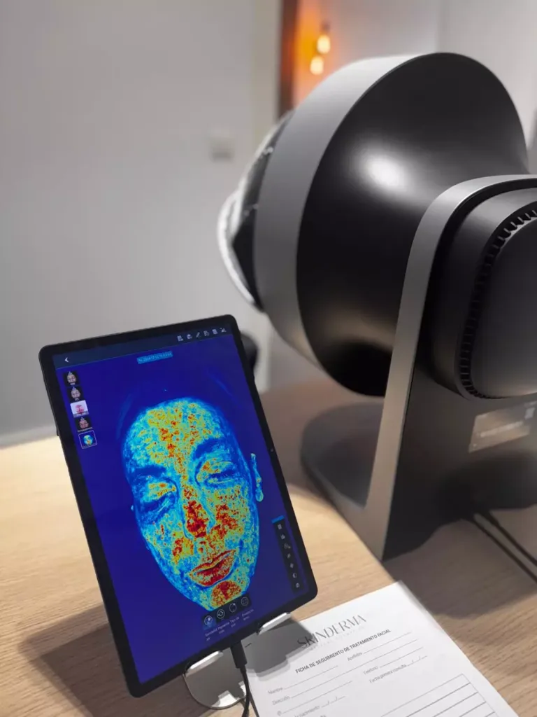 Pantalla con imagen de una diagnosis de la cara